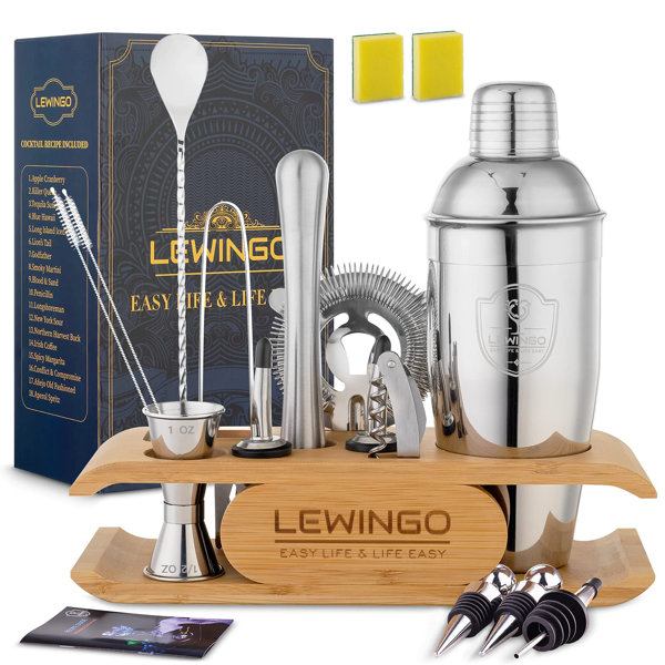 BEAUTIKER Cocktail Shaker Set With 24 Oz Martini Shaker, Strainer